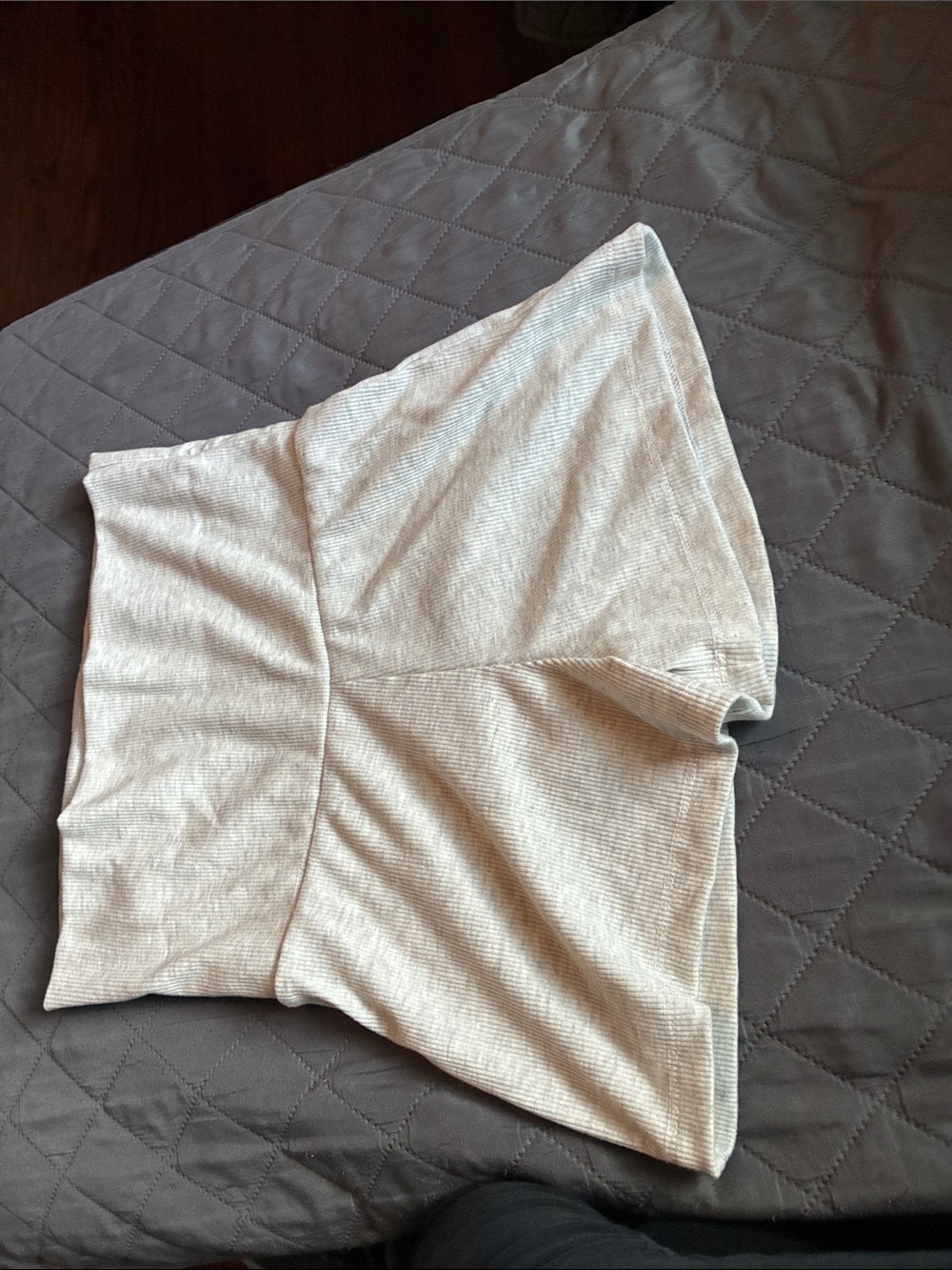 aerie High-Waist Cream Knit Flare Shorts